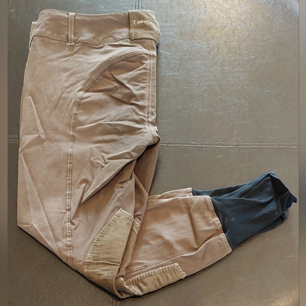 Equine Couture Brown Womens Breeches, Size 34, With Knee Patches